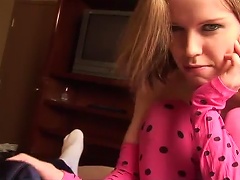 Hot  In Pink  Is Checking Her Boyfriend's Cock Amateur Porno Video